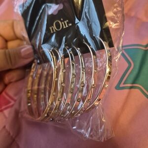 Noir 3-Pair 3 Colors Rhinestone Hoops
